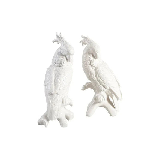 Italian Ceramic Made Cockatoo Sculpture (Pr) - LOOMLAN - Chelsea House - Statues & Sculptures