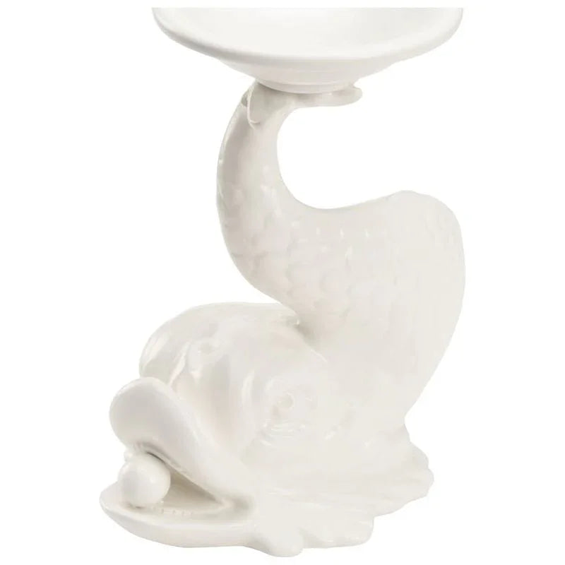 Italian Renaissance Ceramic Dolphin Candleholder - LOOMLAN - Wildwood - Candle Holders