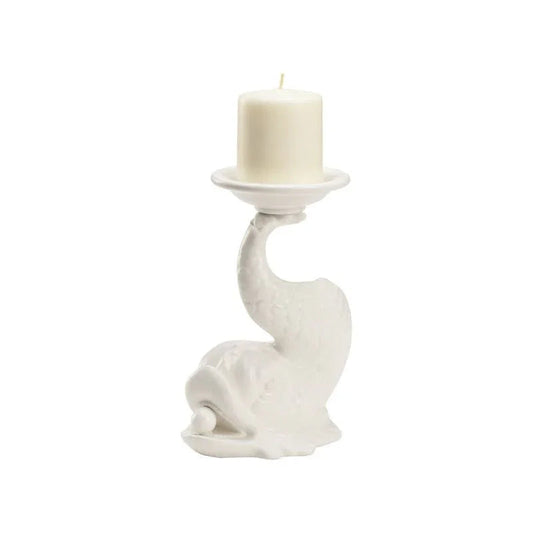 Italian Renaissance Ceramic Dolphin Candleholder - LOOMLAN - Wildwood - Candle Holders