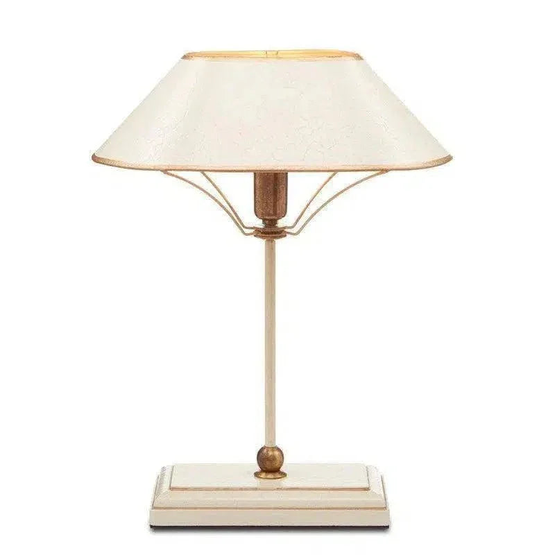 Ivory Antique Brass Gold Daphne Table Lamp - LOOMLAN - Currey & Co - Table Lamps