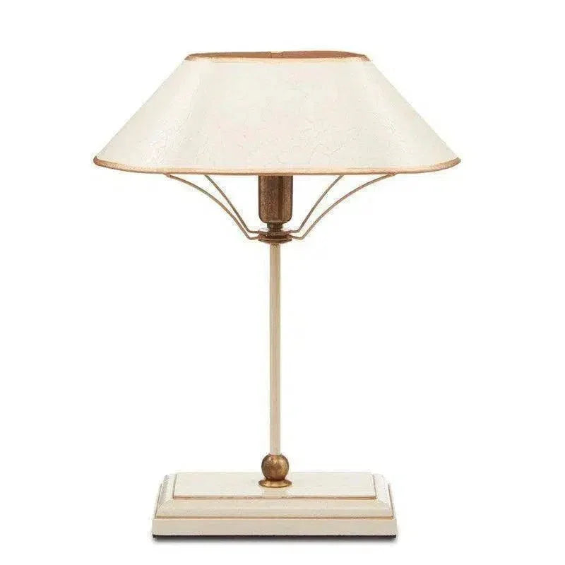 Ivory Antique Brass Gold Daphne Table Lamp - LOOMLAN - Currey & Co - Table Lamps