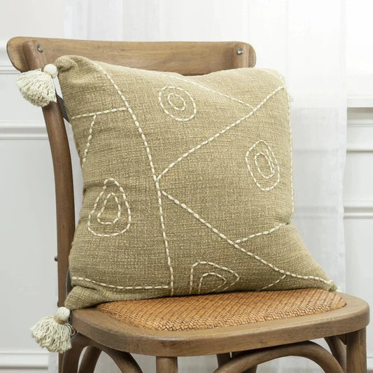 Jackie Hieroglyphics Khaki Pillow Insert - LOOMLAN - LOOMLAN - Throw Pillows