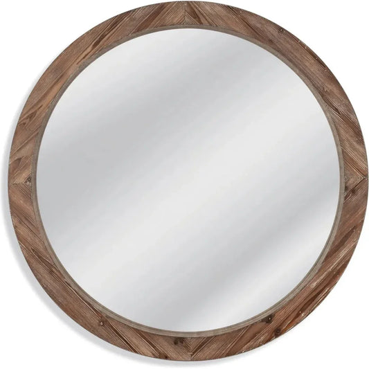 Jacques Wood Brown Wall Mirror - LOOMLAN - Bassett Mirror - Wall Mirrors