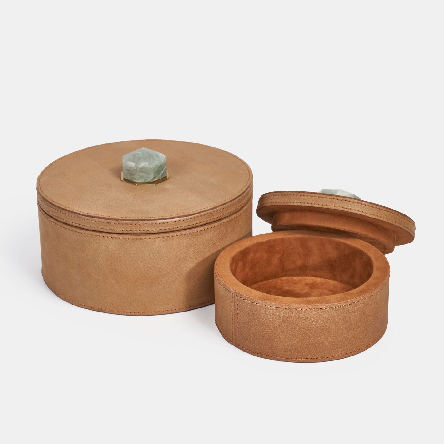 Luho Design House Jade Top-Grain Leather Box 2PC