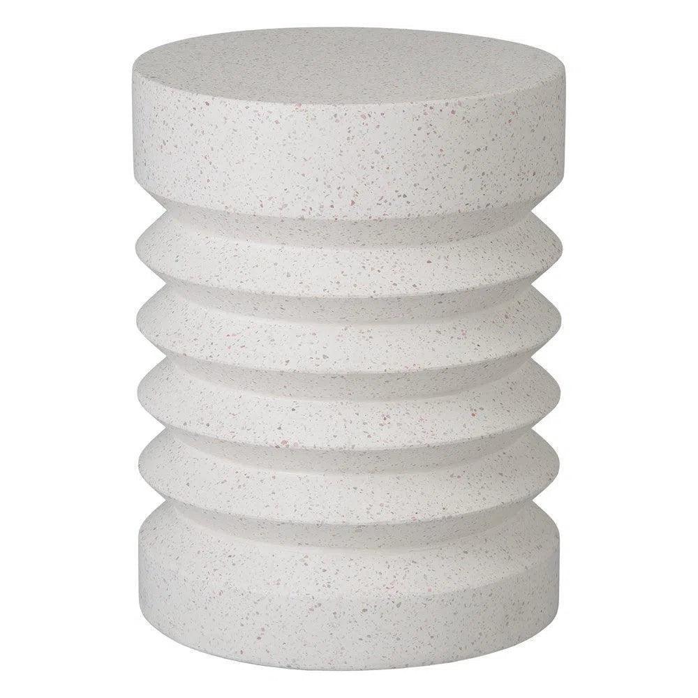 Jag 18.5 in. Round Pale Green Terrazzo Garden Stool-Garden Stools-Emissary-Terrazzo White-LOOMLAN