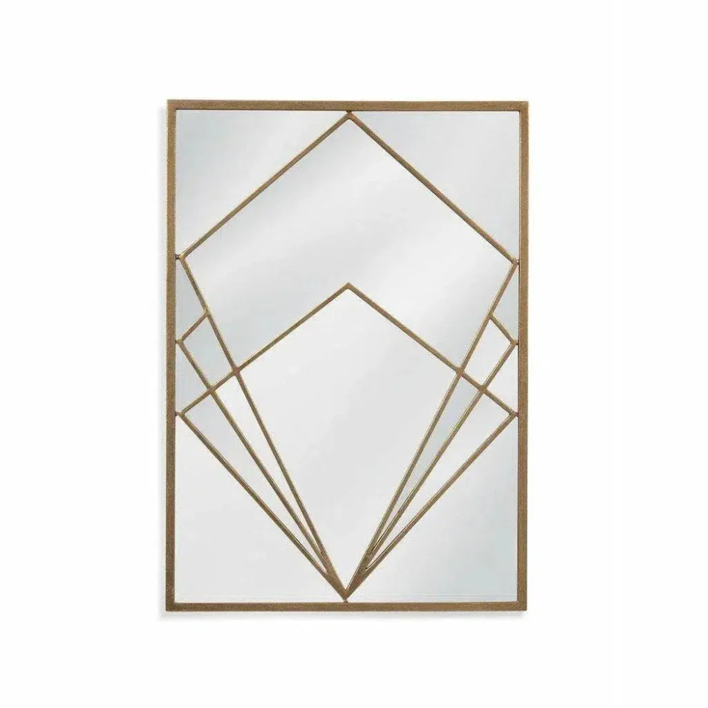 Jase 28" Rectangle Gold Wall Mirror - LOOMLAN - Bassett Mirror - Wall Mirrors