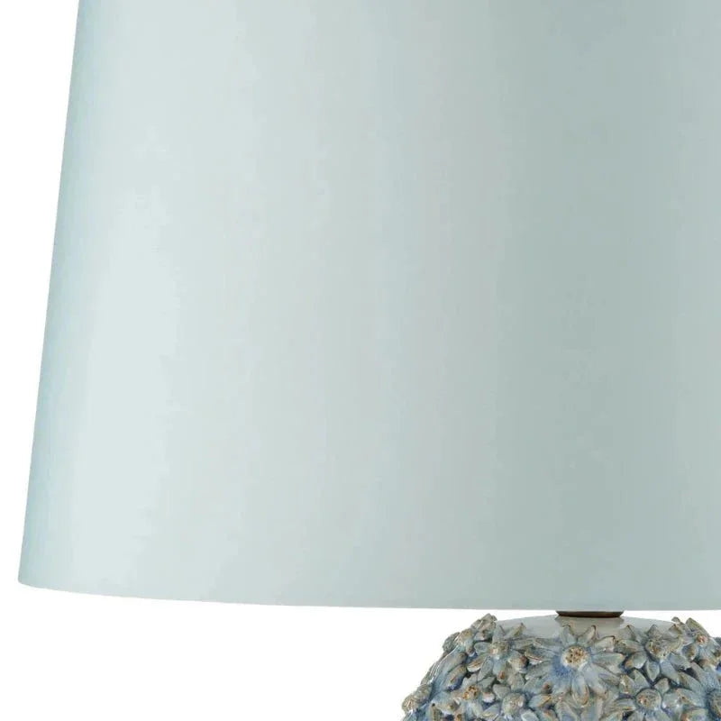 Jessamine Blue Ceramic Floral Table Lamp - LOOMLAN - Currey & Co - Table Lamps