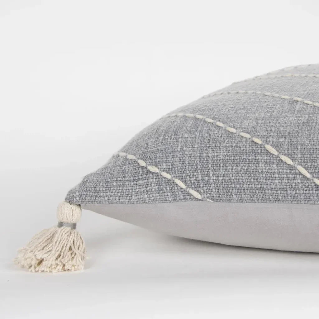 Juno Diamond Grey Throw Pillow Down Insert - LOOMLAN - LOOMLAN - Throw Pillows