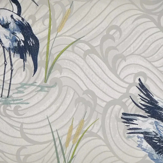 Kanji Embroidery Blue Silver Large Throw Pillow Insert - LOOMLAN - D.V. Kap - Throw Pillows