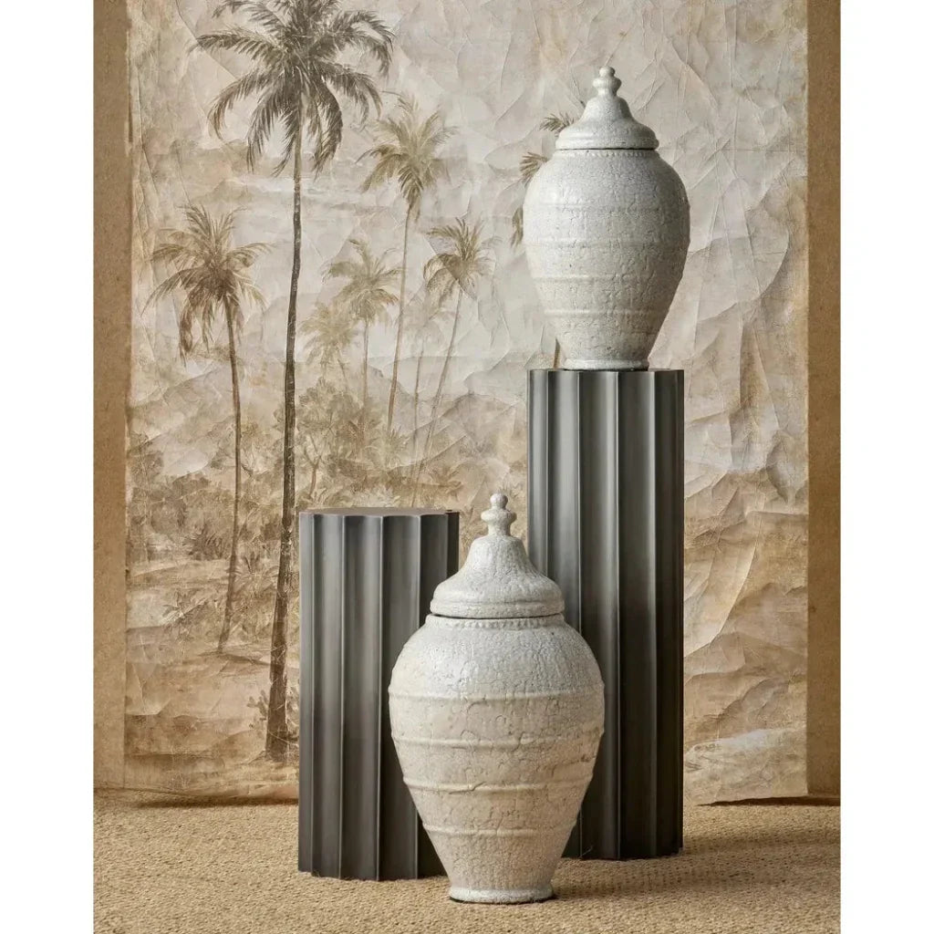 Kanti Iron Grey Pedestal - LOOMLAN - Currey & Co - Statues & Sculptures