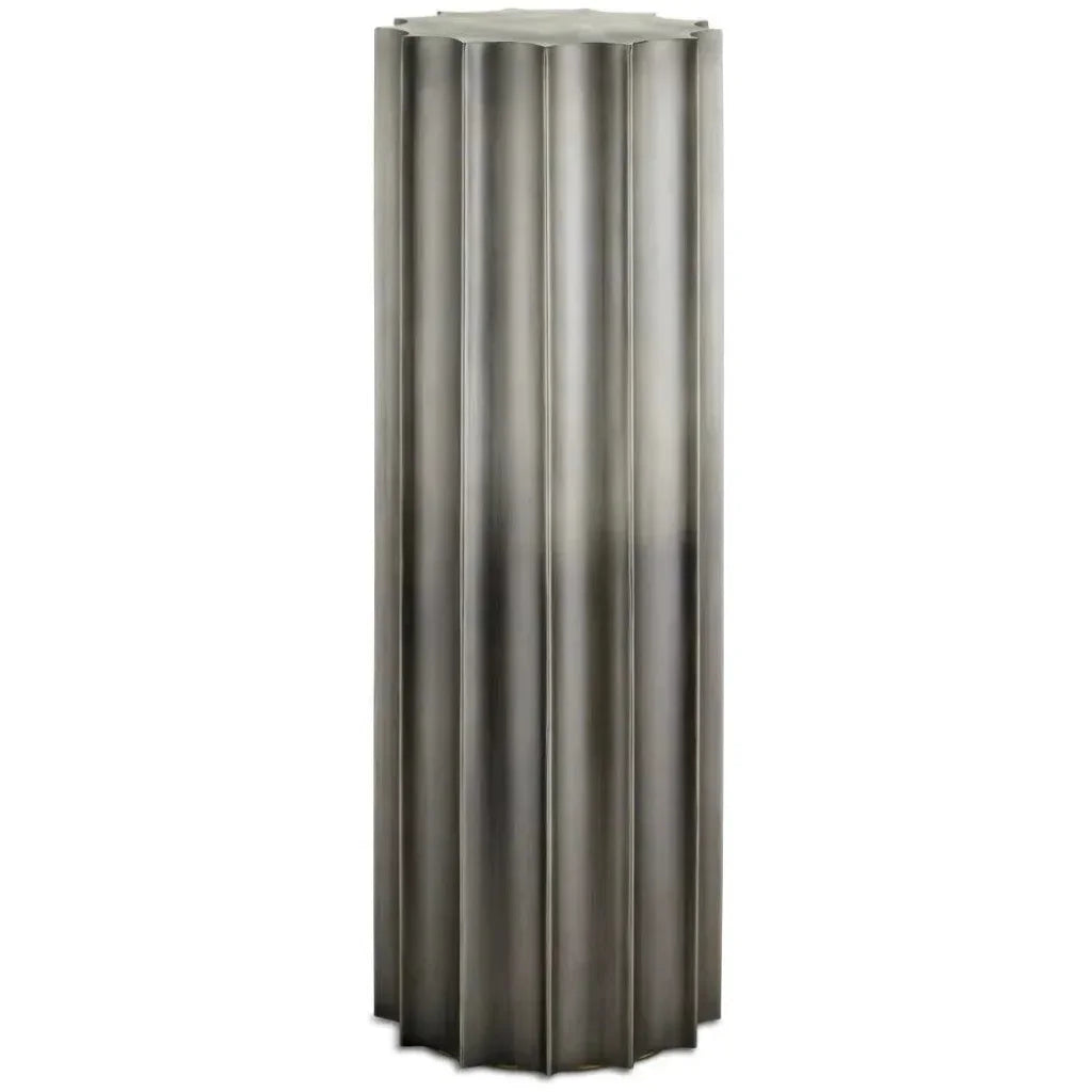 Kanti Iron Grey Pedestal - LOOMLAN - Currey & Co - Statues & Sculptures