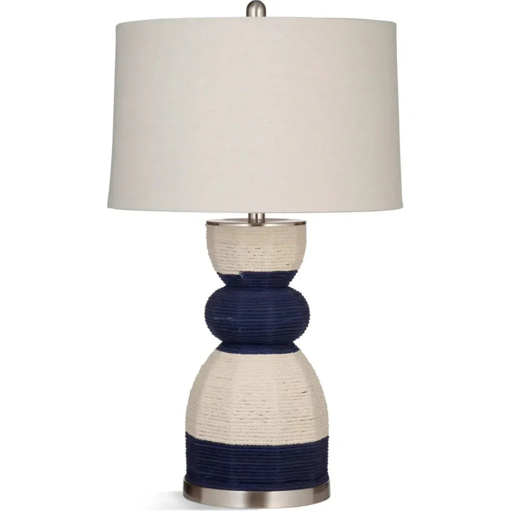 Bassett Mirror Kareen Linen Rope and Steel BlueTable Lamp