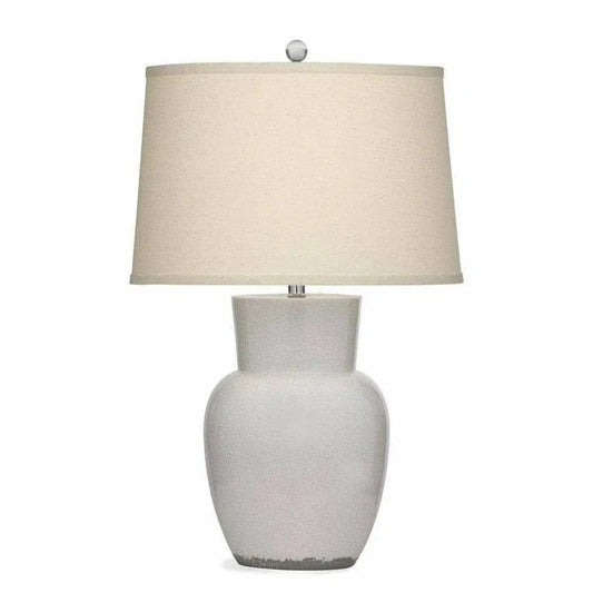 Keaton 27" Tall Ceramic White Table Lamp - LOOMLAN - Bassett Mirror - Table Lamps