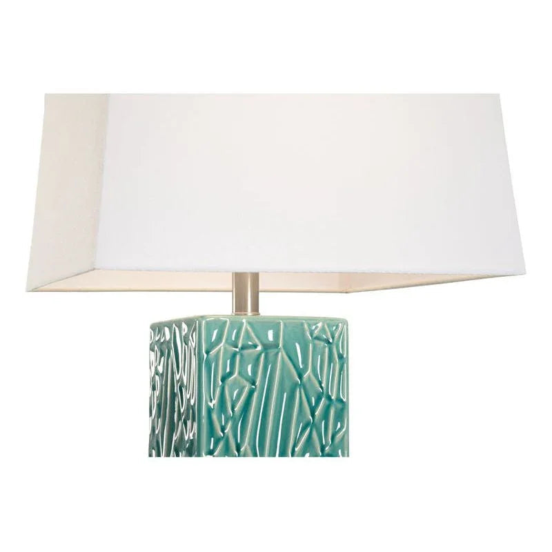 Kingman Striking Green Hue White Shade Table Lamp - LOOMLAN - Chelsea House - Table Lamps