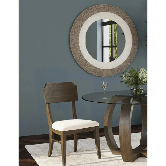 Koree Rope White and Grey Wall Mirror - LOOMLAN - Bassett Mirror - Wall Mirrors