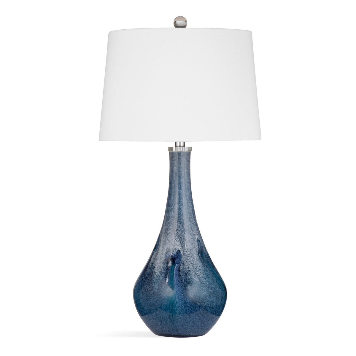 Bassett Mirror Nanda Glass and fabric Blue Table Lamp