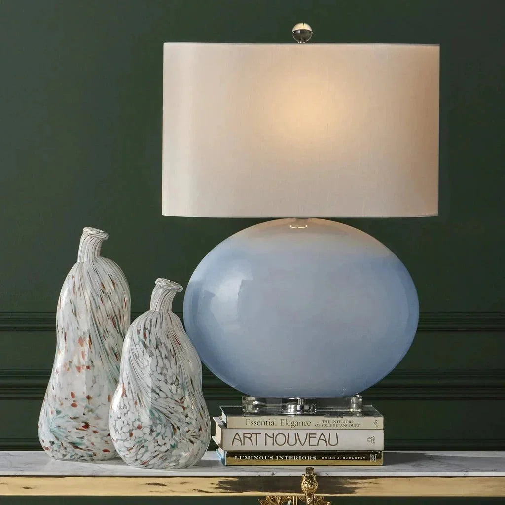 Laconia Lozenge - Shaped Glass Table Lamp - LOOMLAN - Currey & Co - Table Lamps