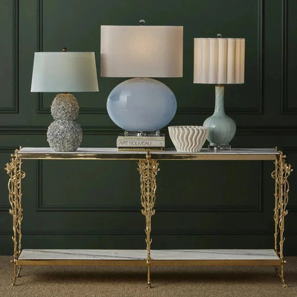 Laconia Lozenge - Shaped Glass Table Lamp - LOOMLAN - Currey & Co - Table Lamps