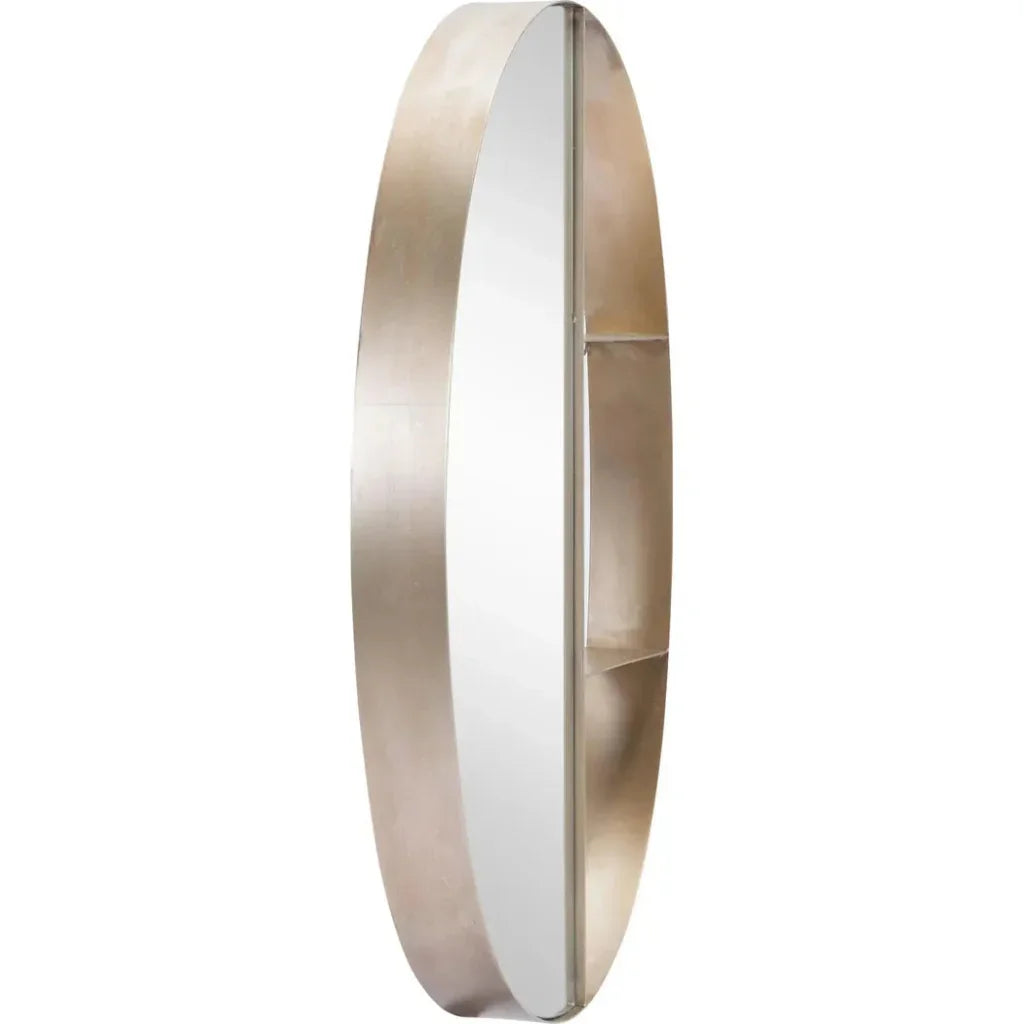 Latitude Oval Shelf Mirror Antique Bronze - LOOMLAN - Zuo Modern - Wall Shelves & Ledgers