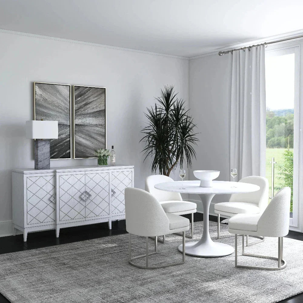Leed Marble and Metal Grey Table Lamp - LOOMLAN - Bassett Mirror - Table Lamps