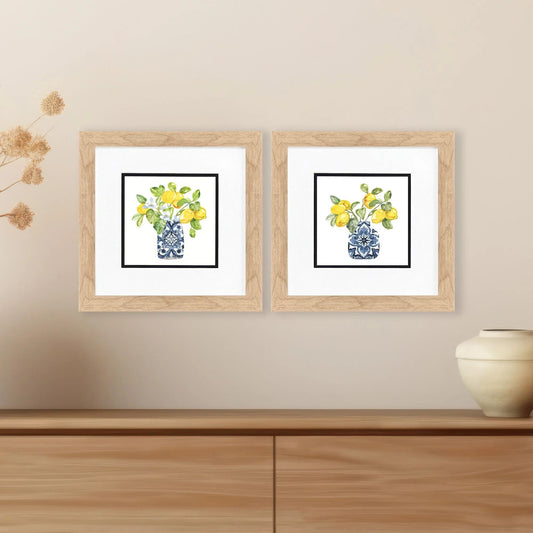 Lemon Life Blue Canvas Art 2PC