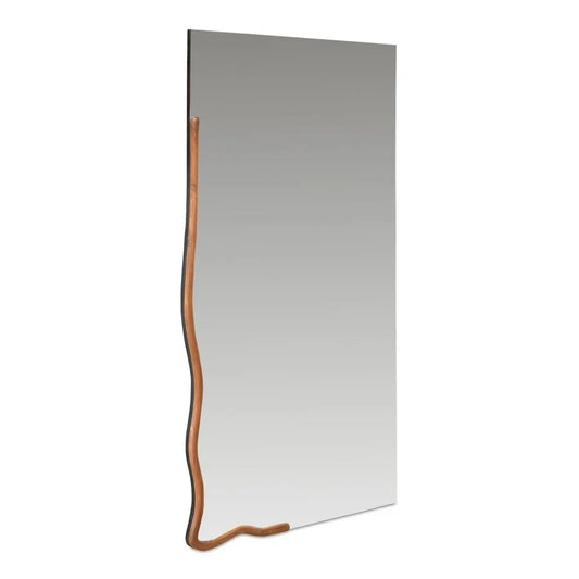 Leni Brown Acacia Frame Wall Mirror - LOOMLAN - Moe's Home - Wall Mirrors