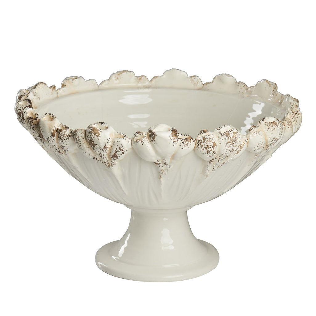 Les Fleur Ceramic Footed Bowl