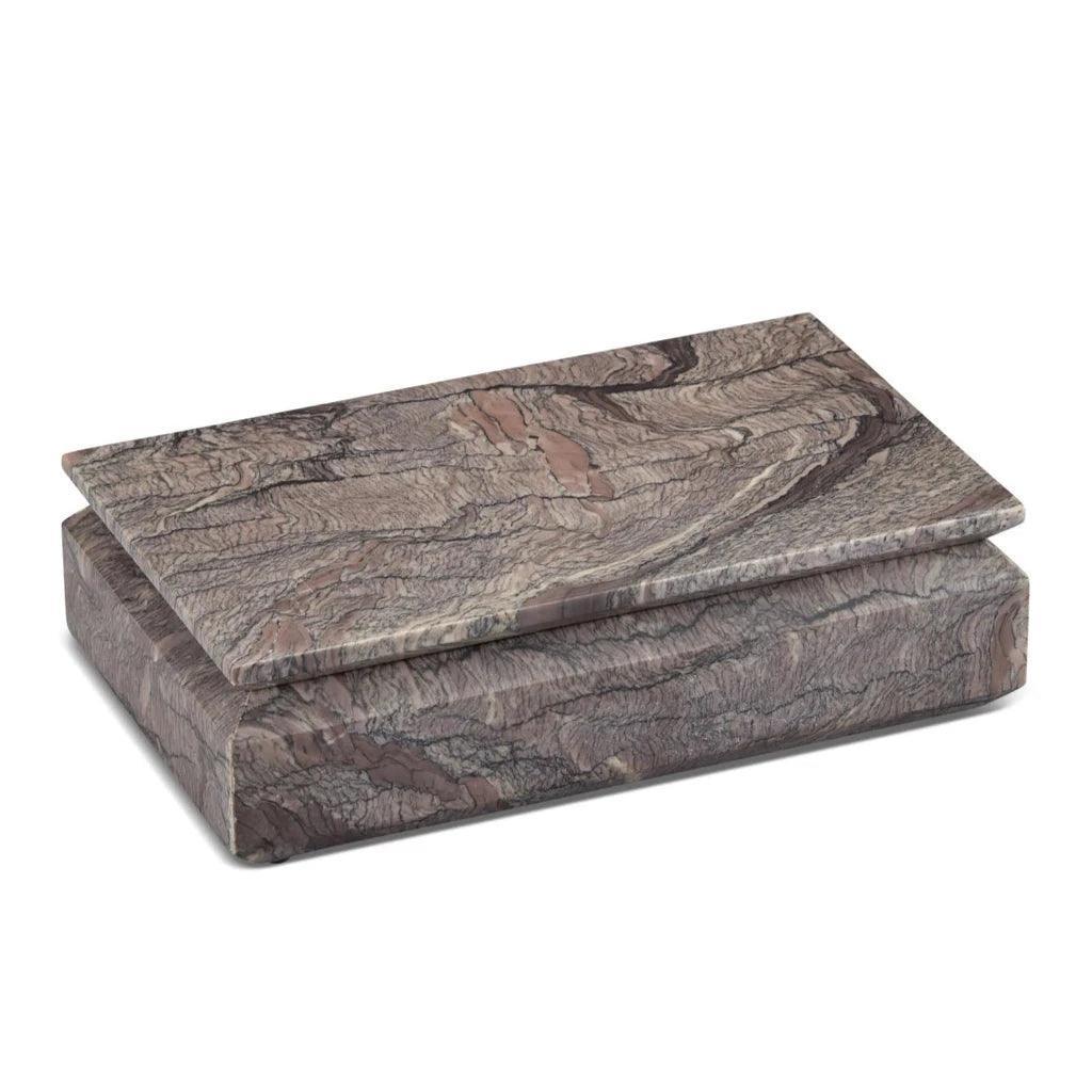 Leslie Breccia Marble Box - LOOMLAN - Currey & Co - Boxes & Bowls