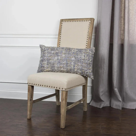 Lida Grey Blue Lumbar Pillow With Insert - LOOMLAN - LOOMLAN - Throw Pillows