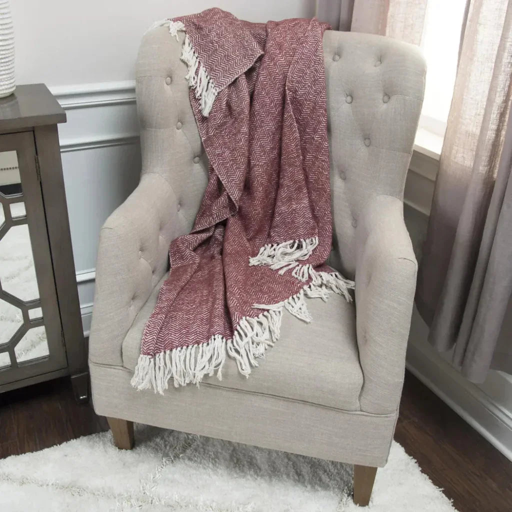 Lidia Soft Throw Blanket Chevron Pattern - LOOMLAN - LOOMLAN - Throw Blankets