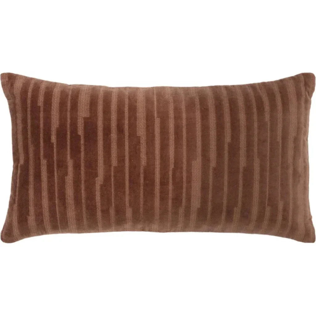 Lila Embroidered Stripes Lumbar Pillow Cover Insert - LOOMLAN - LOOMLAN - Throw Pillows