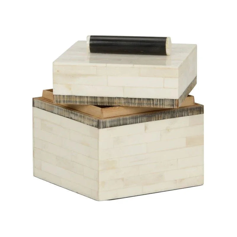 Lila Inlaid Bone Made Jewelry Box - LOOMLAN - Chelsea House - Boxes & Bowls