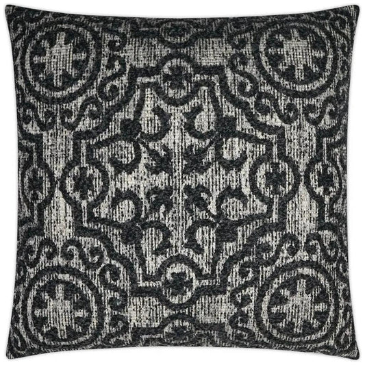 Linz Traditional Black Grey Large Throw Pillow Insert - LOOMLAN - D.V. Kap - Throw Pillows