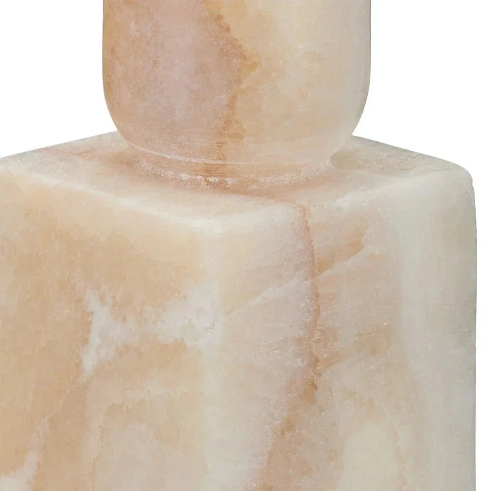 Lithos Modern Onyx Ivory Candle Holder 2PC - LOOMLAN - Currey & Co - Candle Holders