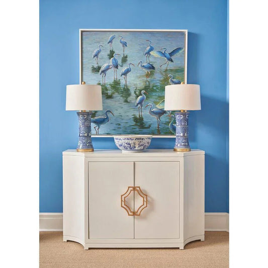 London Hand Painted Ceramic Gold Accents Table Lamp - LOOMLAN - Chelsea House - Table Lamps