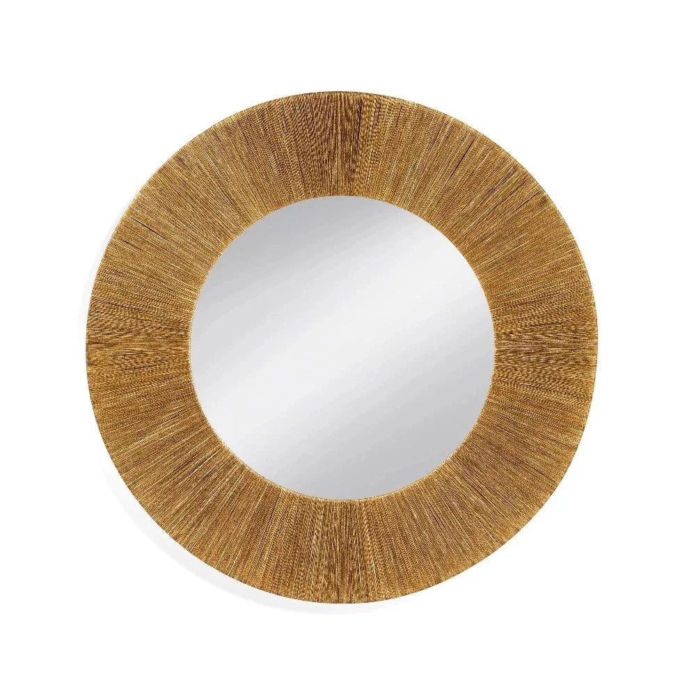Lopez Wood and Rope Brown Wall Mirror
