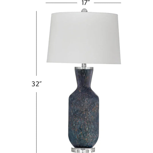 Loundes Blue Art Glass Table Lamp - LOOMLAN - Bassett Mirror - Table Lamps