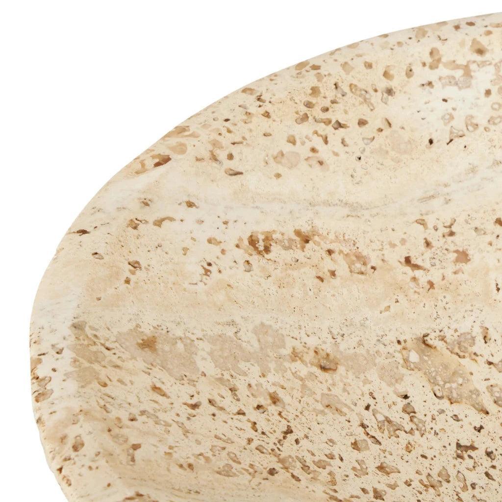 Lubo Travertine Small Bowl - LOOMLAN - Currey & Co - Boxes & Bowls