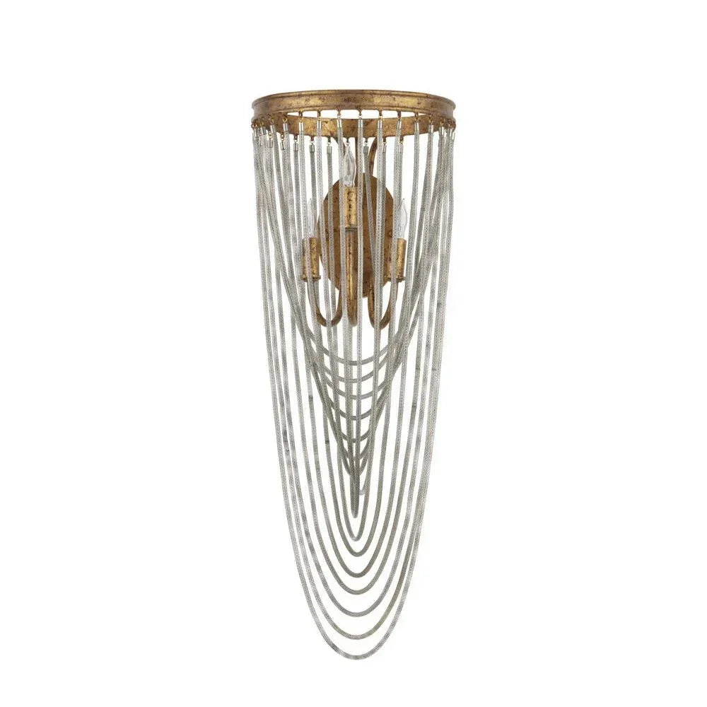 Lucien Modern French Gold Leaf Wall Sconce - LOOMLAN - Currey & Co - Wall Sconces