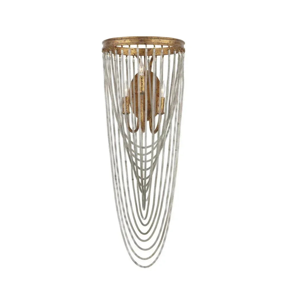 Lucien Modern French Gold Leaf Wall Sconce - LOOMLAN - Currey & Co - Wall Sconces