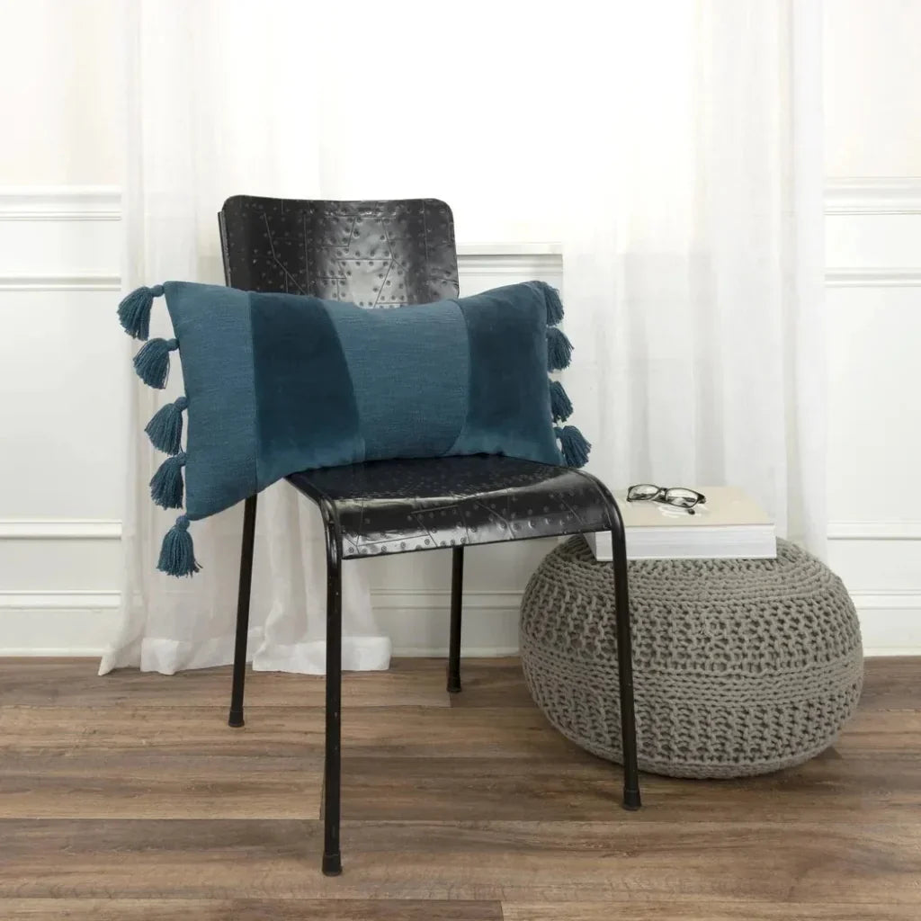 Lulu Pieced Geometric Lumbar Pillow Insert - LOOMLAN - LOOMLAN - Throw Pillows