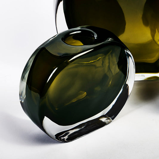 Luho Design House Luna Olive Glass Vase 3PC