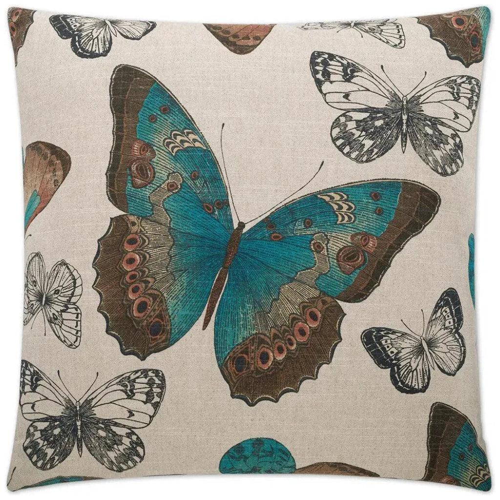 Madame Butterfly Turquoise Throw Pillow Insert - LOOMLAN - D.V. Kap - Throw Pillows