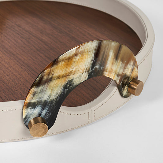 Maeve Leather Warp Round Tray