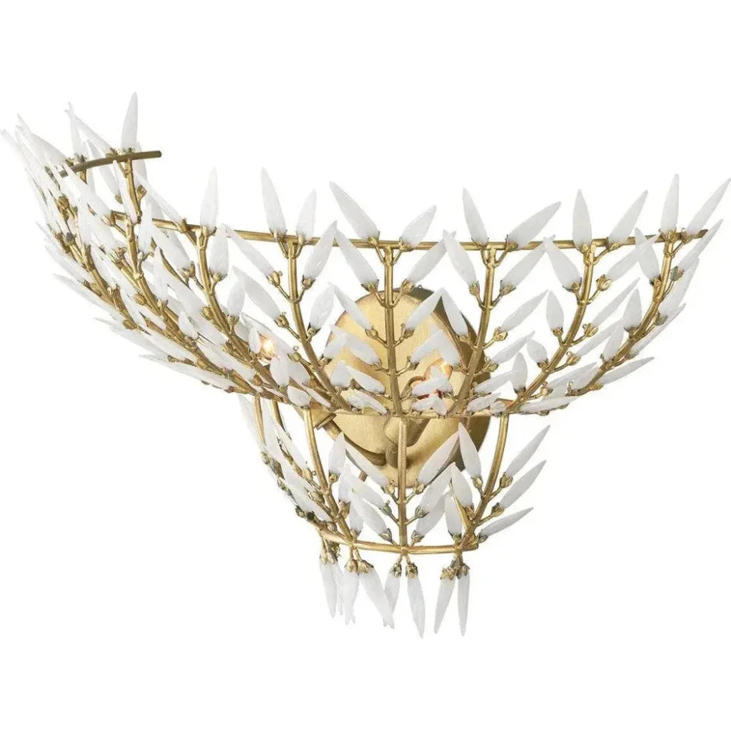 Magnum OpusIron Iron & Glass Gold Wall Sconce - LOOMLAN - Currey & Co - Wall Sconces
