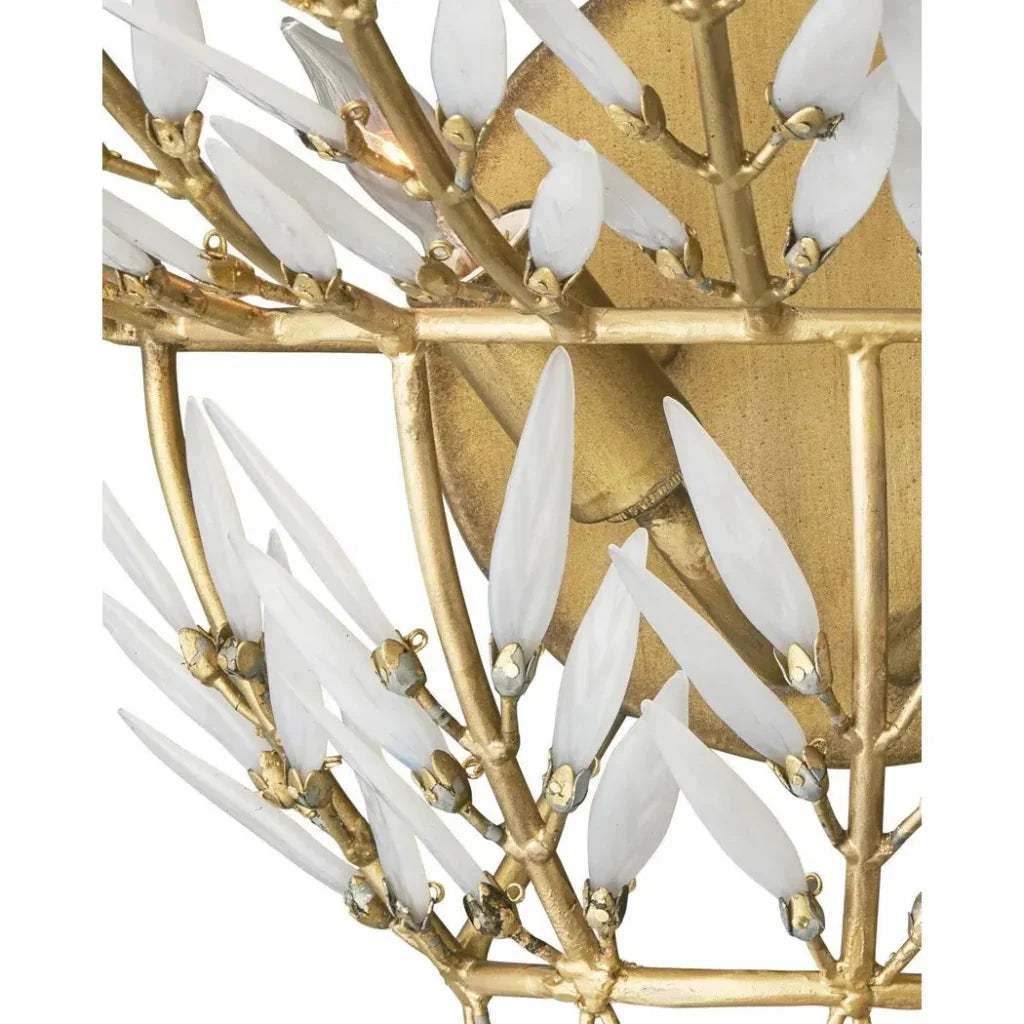 Magnum OpusIron Iron & Glass Gold Wall Sconce - LOOMLAN - Currey & Co - Wall Sconces
