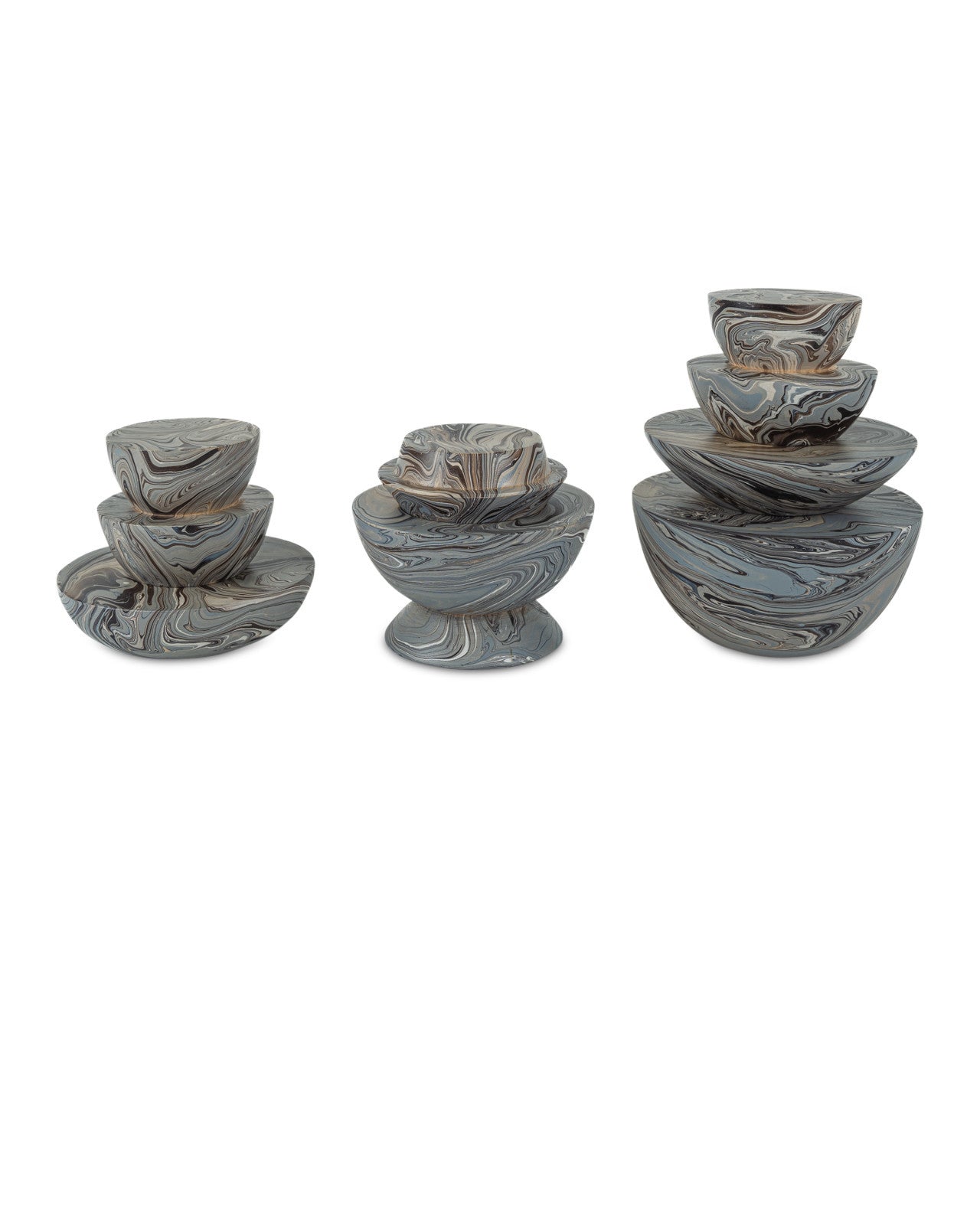 Marbleized Grey Marbleized Stacking Box (Set of 3)
