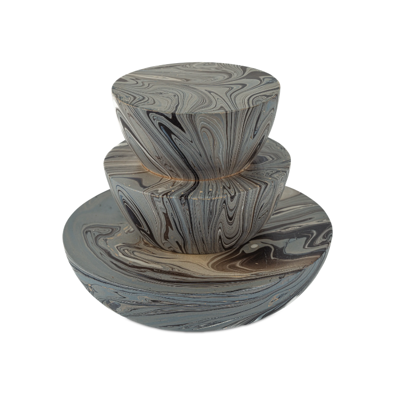 Marbleized Grey Marbleized Stacking Box (Set of 3)