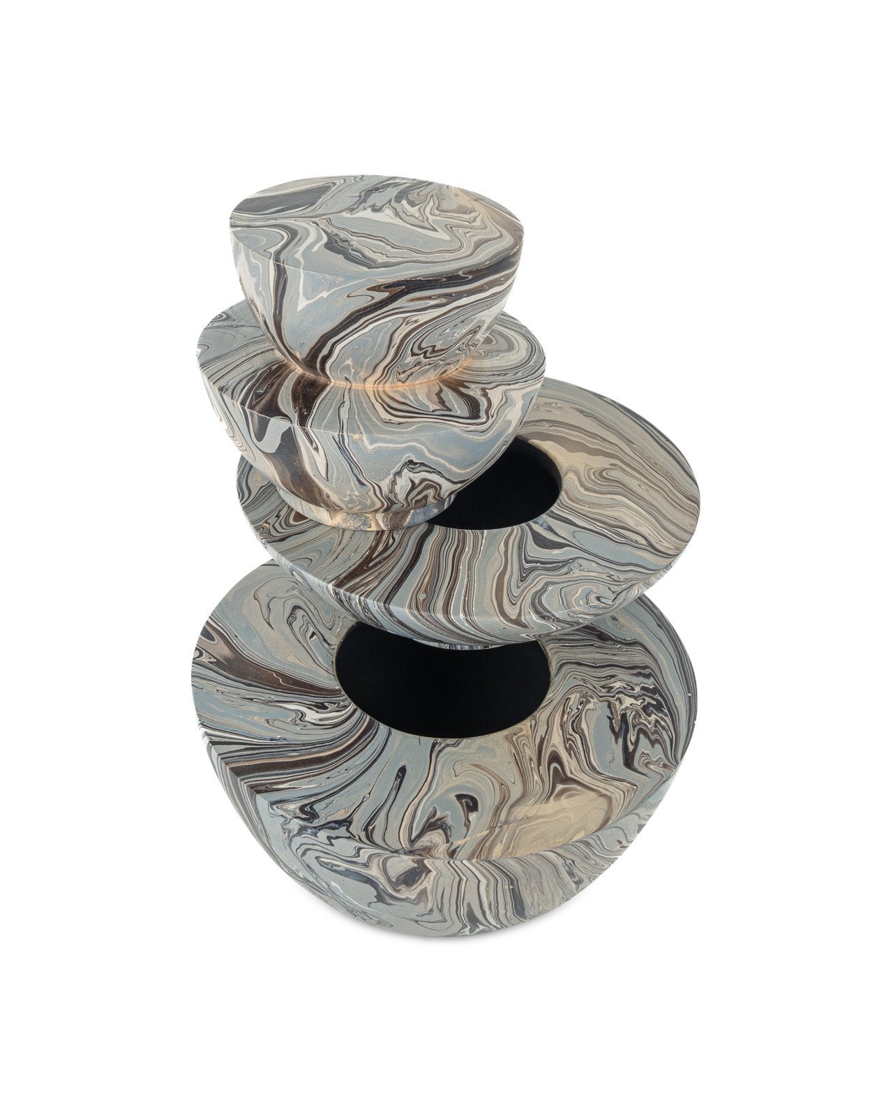 Marbleized Grey Marbleized Stacking Box (Set of 3)