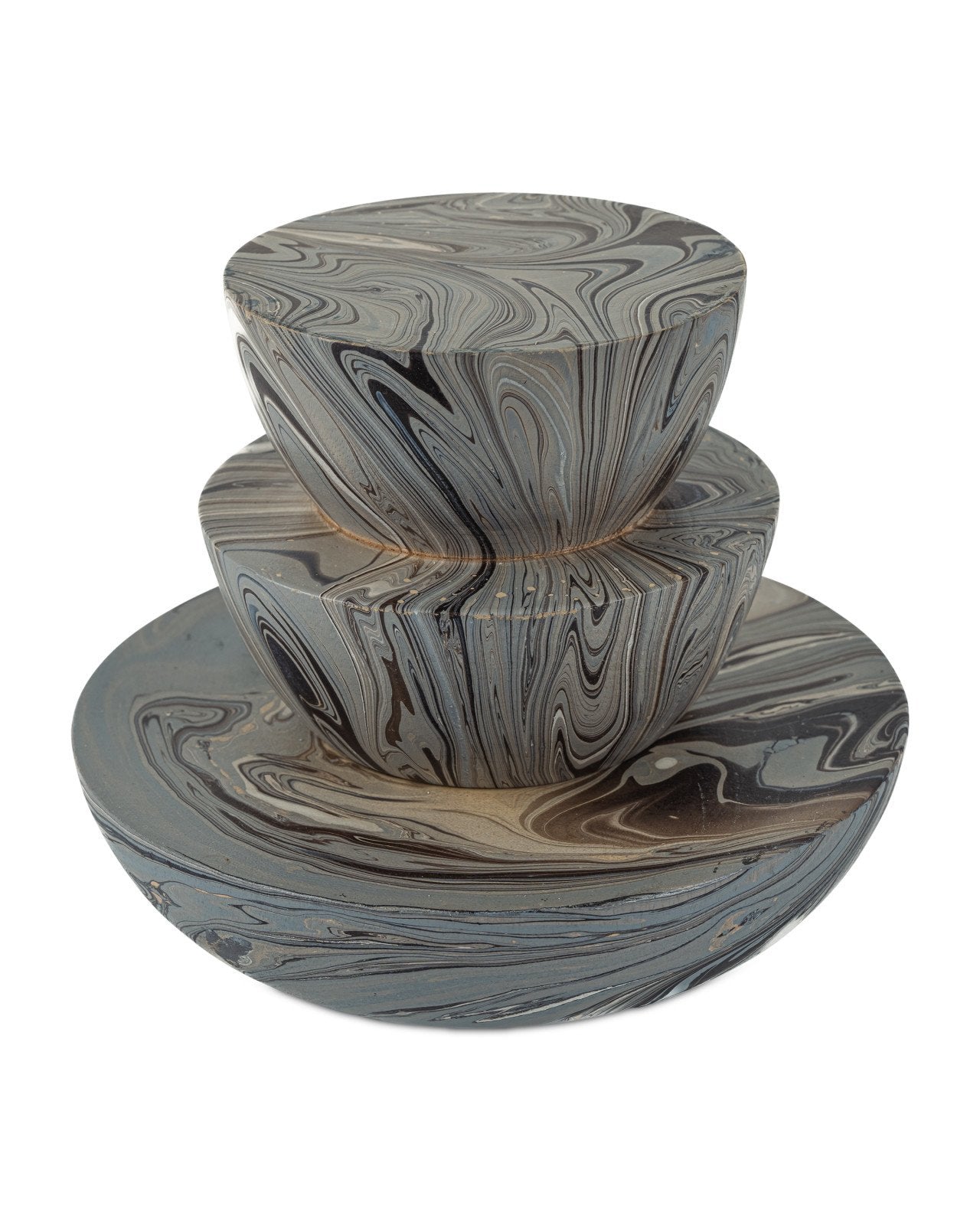 Marbleized Grey Marbleized Stacking Box (Set of 3)